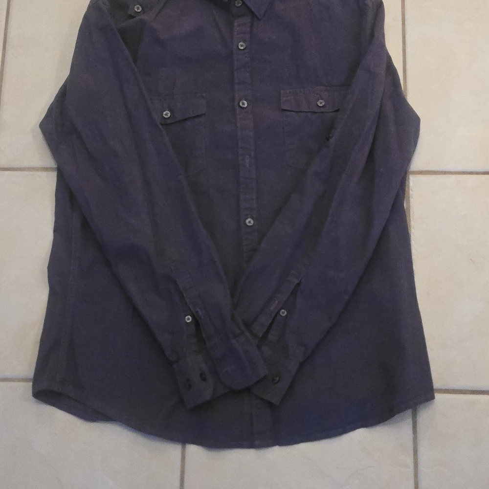 jf j.ferrar Men's Dress Shirt - Dark Purple